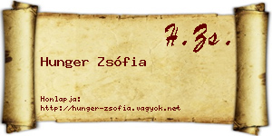 Hunger Zsófia névjegykártya